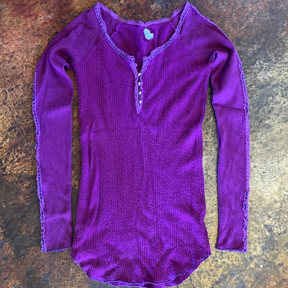 Magenta Long Sleeve Women's thermal Top. Looks similar to Free People brand